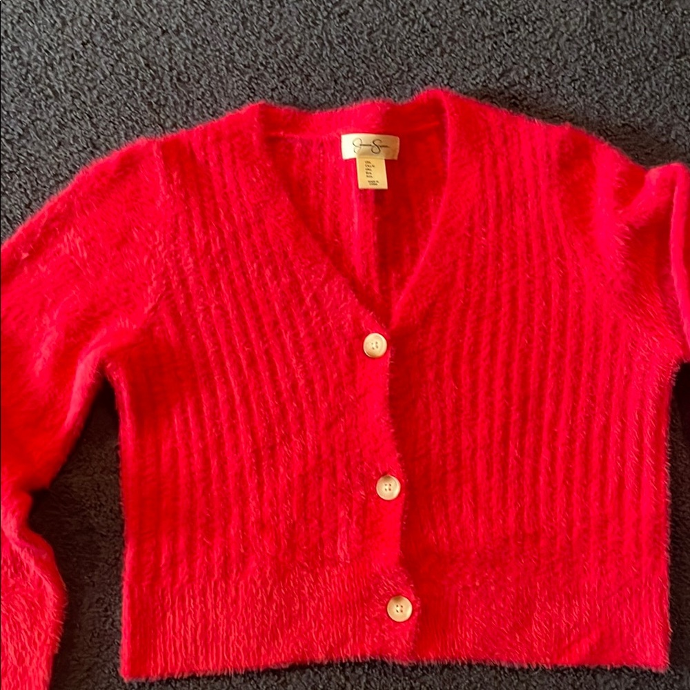 Jessica Simpson hot pink button up sweater